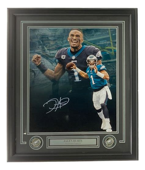 Jalen Hurts Signed Eagles Custom Framed Photo Jsa Pristine Auction