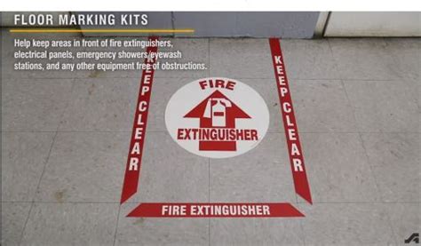 Keep Clear Fire Extinguisher Floor Marking Kit PSR529