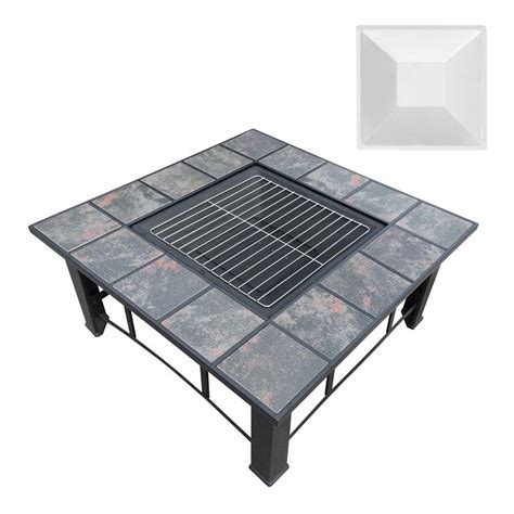 Outdoor Fire Pit And Bbq Table Grill