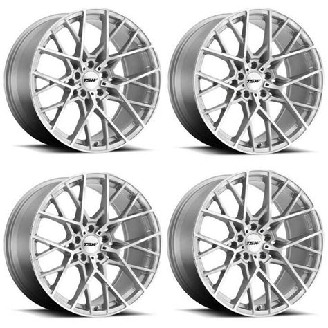 Set 4 Tsw Sebring 17x8 5x425 Silver W Mirror Cut Face Wheels 17 40mm Rims A2i Wheel And Tire