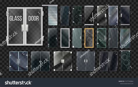 Glass Doors Architecture Collection Set Vector Stock Vector Royalty Free 1577743864 Shutterstock