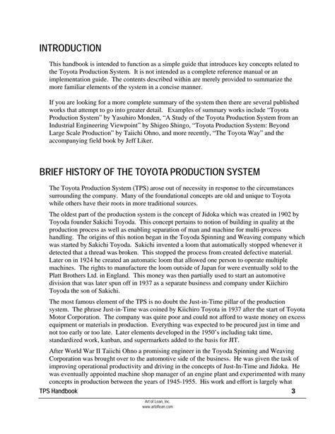 SOLUTION: Toyota production system basic handbook art of lean - Studypool