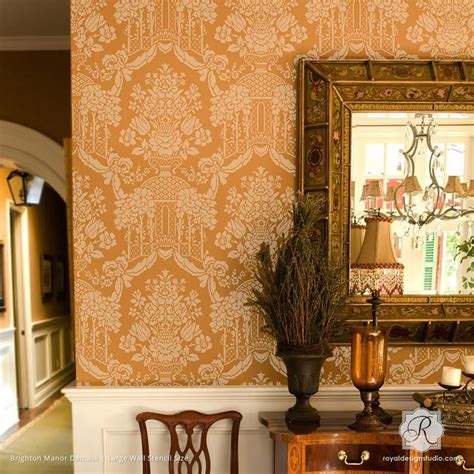 Damask Wall Stencils Wall Stencil Patterns Stencil Painting On Walls