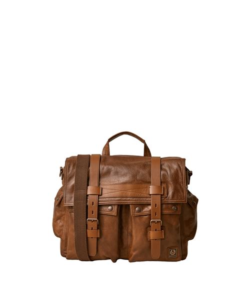 Classic Belstaff Colonial Messenger Shoulder Bag In Tan Gotlands Fashion