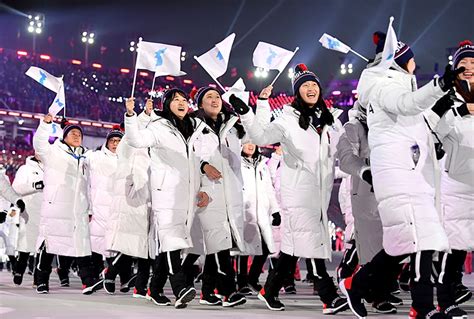 North Korea and South Korea march together at Olympics opening ceremony ...