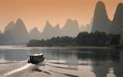 Li River at Dusk in Guilin, China Wallpapers - HD Wallpapers 48625