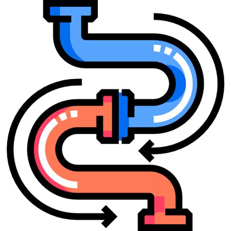 Pipeline Detailed Straight Lineal color icon