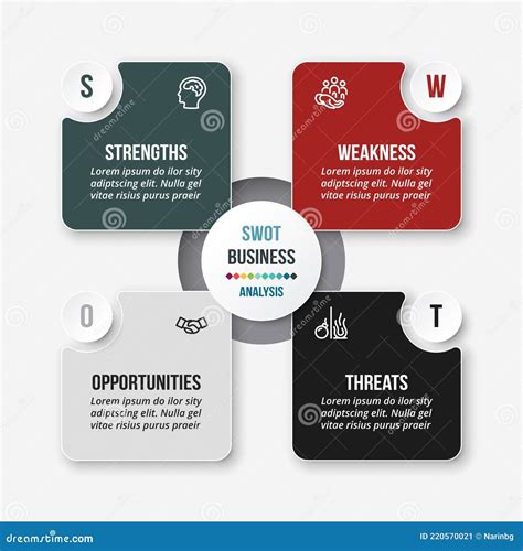 Swot Analysis Business or Marketing Infographic Template Stock Vector