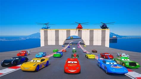 Cars On The Road Race Pixar Cars Lightning McQueen Vs The King Chick