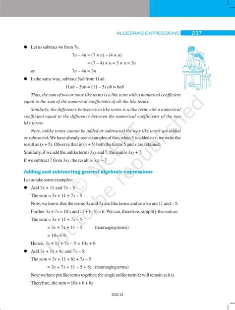 Ncert Book For Class 7 Maths Chapter 12 Algebraic Expressions Indcareer Schools