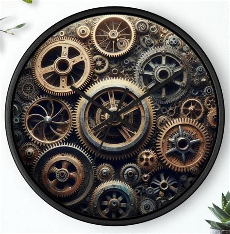 Steampunk Round Wall Clock, Steampunk Wall Art, Perfect Gift for Him ...