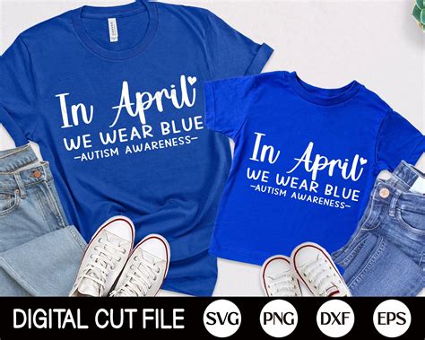 Autism Awareness Svg In April We Wear Blue Autism Png Etsy