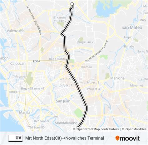 Uv Route Schedules Stops Maps Mrt North Edsa Cit Novaliches