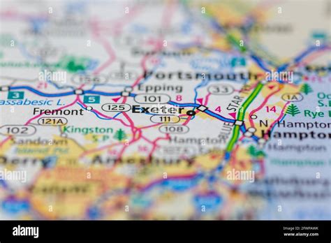 Exeter new hampshire on a map hi-res stock photography and images - Alamy