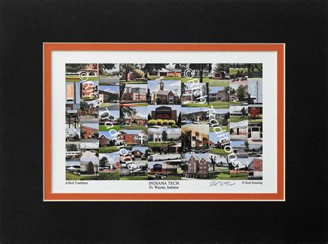 Indiana Tech, Fort Wayne, Indiana, Photo Campus Art Print Matted in ...