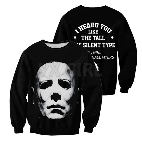 Cad Lar Bayram Michael Myers 3d Bask L Sweatshirt Erkekler Kad Nlar I