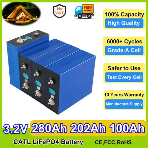 Lifepo4 Batterie Zelle 280ah 200ah 100ah 3 2 V 6000 Tief Zyklus 12V 24V