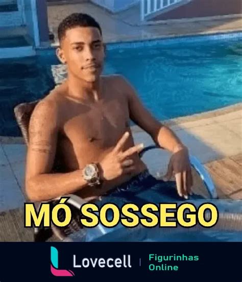 Figurinha MC POZE Mó Sossego na piscina para WhatsApp Lovecell