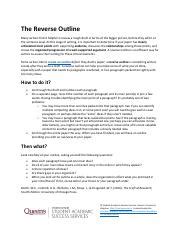 The Reverse Outline.pdf - The Reverse Outline Many writers find it ...