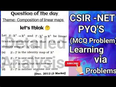 Csir Net Linear Algebra Questions Dec Csir Net Mathematics