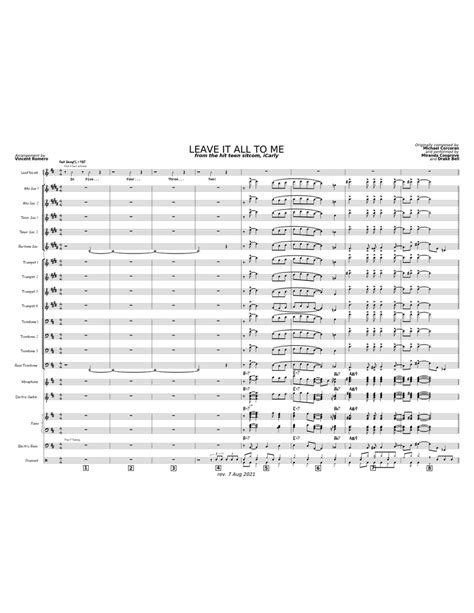 Leave It All To Me From Icarly Jazz Big Band Arrangement Sheet Music