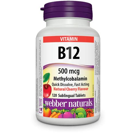 Webber Naturals Vitamin B12 500 Mcg Quick Dissolve 120 Tablets