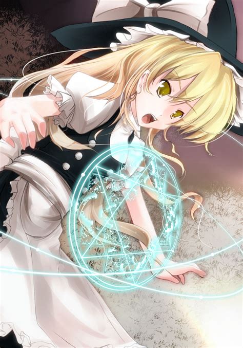 Safebooru Blonde Hair Hat Kirisame Marisa Long Hair Magic Circle Ooka