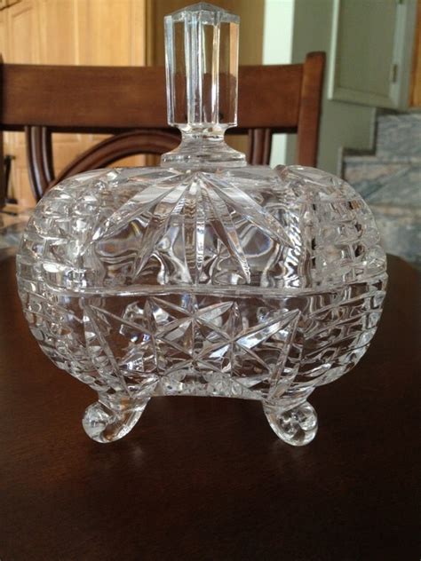 Crystal Covered Candy Dish Footed By Vintageloveantiques On Etsy