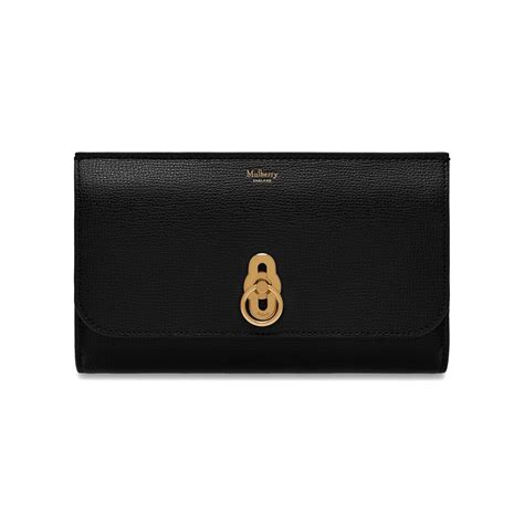 Mulberry Suede Amberley Long Wallet In Black Lyst Uk