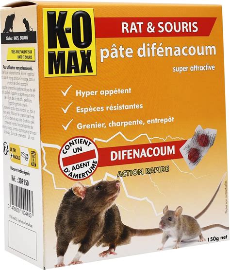 K O MAX Rat Souris pâte difénacoum 150g Amazon fr Jardin