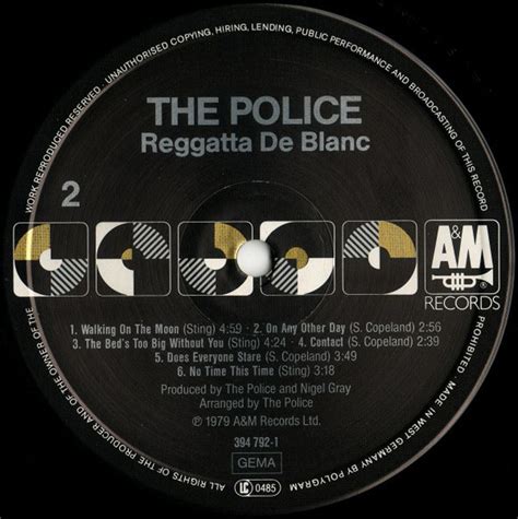 The Police 1979 Regatta De Blanc S2