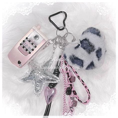 ♡ 平成ギャル キラキラ 豹柄 ガラケー キーホルダー pink ♡ - メルカリ