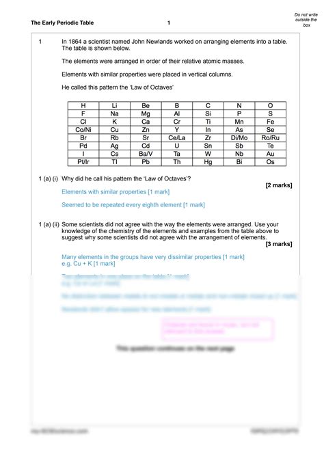 SOLUTION Atomic Structure And Periodic Table Early Periodic Table