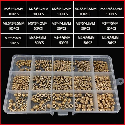 Heat Set Insert Nut M2 M2 5 M3 M4 M5 M6 Brass Hot Melt Threaded Inserts