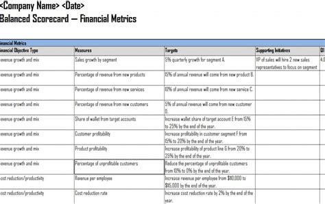 Balanced Scorecard Excel Template Free 760 Hot Sex Picture