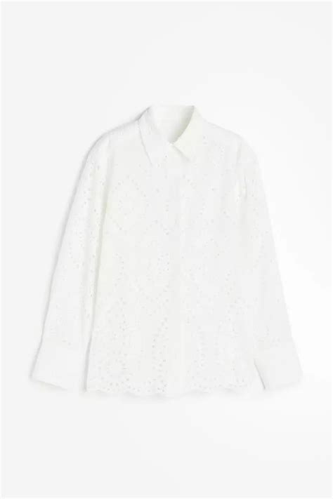 Buy H M Broderie Anglaise Shirt 2024 Online ZALORA Singapore