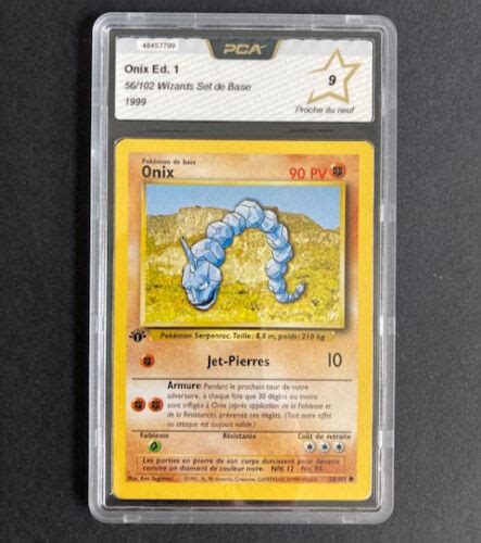 Carte Pokemon Onix Wizzard Set De Base Re Dition Pca Ebay