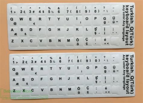 100pcs/lot White Turkish keyboard Sticker Turkey language Letter ...