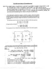 Examp Parallel Operation Of Transfomers Pdf Parallel Operation