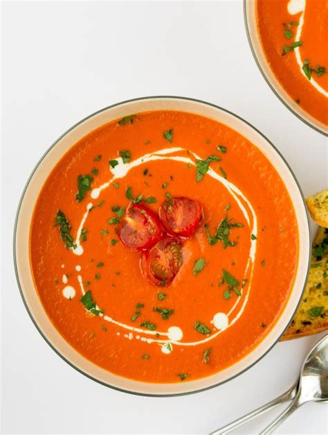 Creamy Roasted Tomato And Red Pepper Soup Recipe