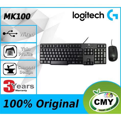 Logitech Mk100 Classic Desktop Keyboard Mouse Combo Mk 100 920 003649 Shopee Malaysia