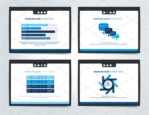 Slide business templates. | Work Illustrations ~ Creative Market