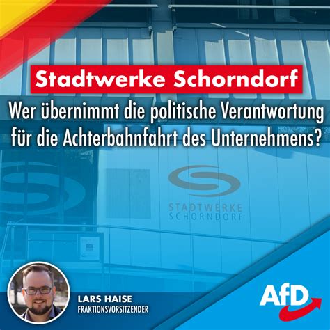 Stadtwerke Schorndorf Afd Fraktion Bedauert Anhaltende Unruhe Im