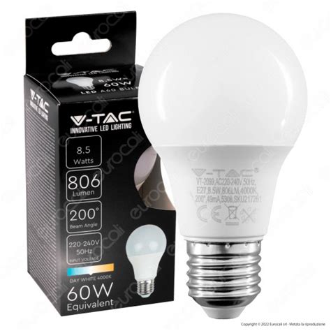 Vt Lampadina Led E W Bulb A Goccia Smd V Tac