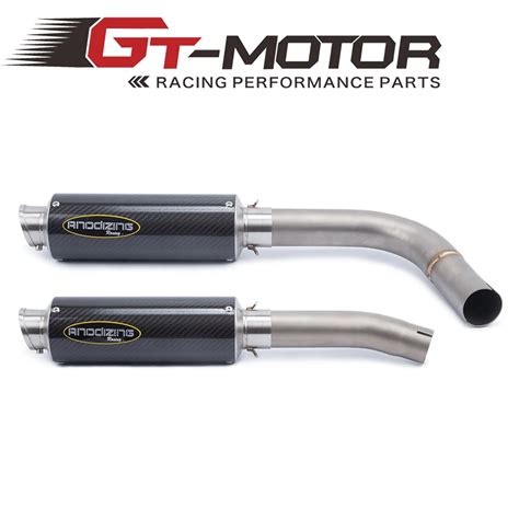 Gt Motor Motorcycle Link Pipe Stainless Steel Carbon Fiber Exhaust