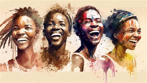 Premium AI Image | A watercolor painting of a laughing woman.