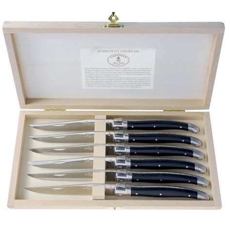 Laguiole Steak Knives Forks Mm Black In Box Kom Amsterdam