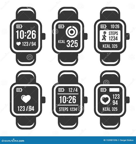 Smart Watch Y Sistema De Los Iconos De La Banda Del Perseguidor De La