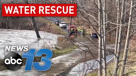 Driver Rescued From Flooded Road In Clyde North Carolina Youtube