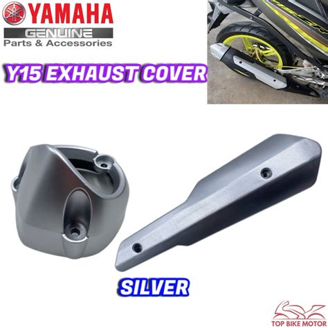 Yamaha Y15 V1 V2 Y15zr Ekzos Cover Exhaust Muffler Protector Cover End Cap Silencer Cap Silver